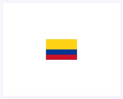 Die Flagge von Kolumbien: von oben nach unten drei horizontale Streifen in gelb, blau und rot. Der gelbe Streifen ist breiter als die anderen beiden.